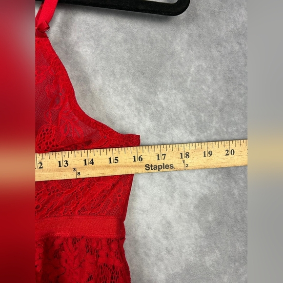 CACIQUE Lace Night Gown Red Sexy Dress Size 18/20 - Picture 8 of 9
